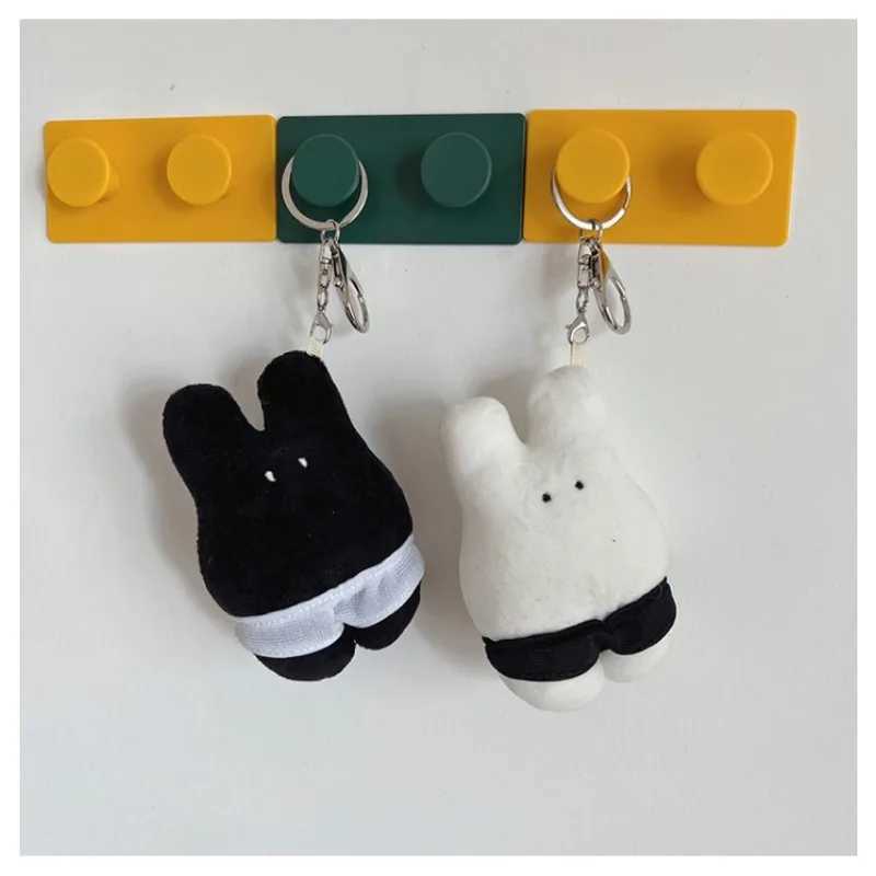 Cute Moon rabbit Cartoon Star Plush Doll Keychain Lovely Stuffed Pentagram Keyring Bag Pendant Bags Decoration AccessoriesL240729