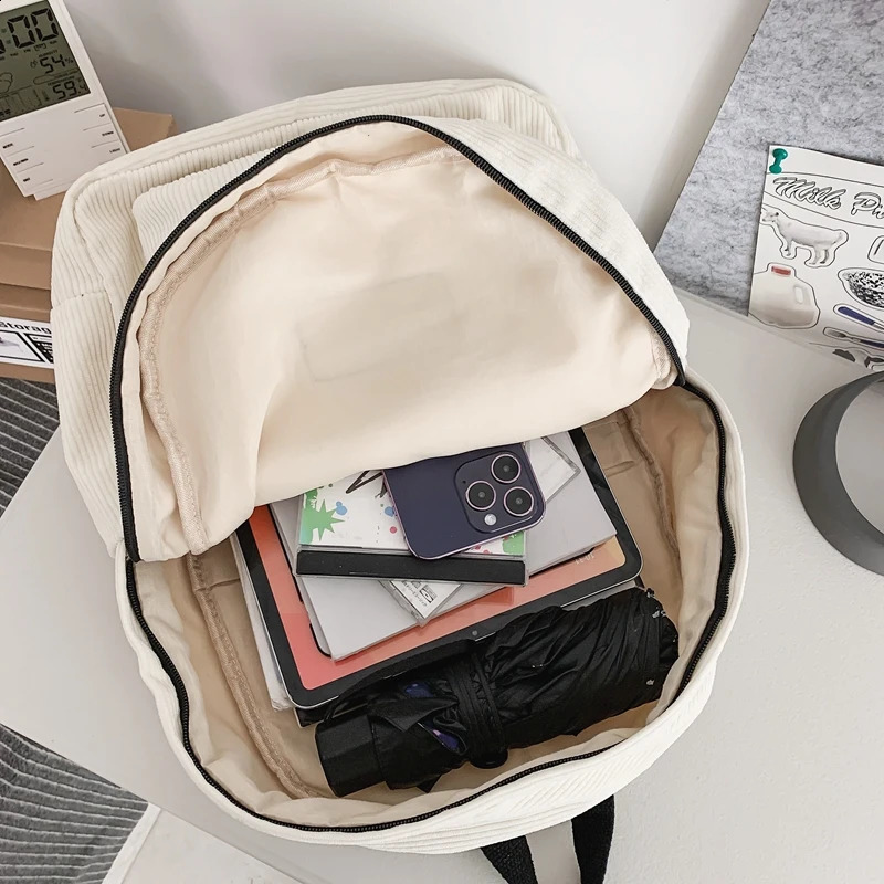 Vintage l Corduroy Green School Bag Men Women Laptop College Backpack Cool Lady Student Fashion Female Travel BookBag 240822