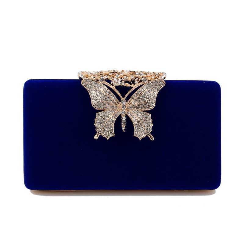 Women Evening Bags Butterfly Golden Day Clutch Rhinestones Shoulder Chain Party Holdr Handbags For Fashion Lady PurseXJ240729