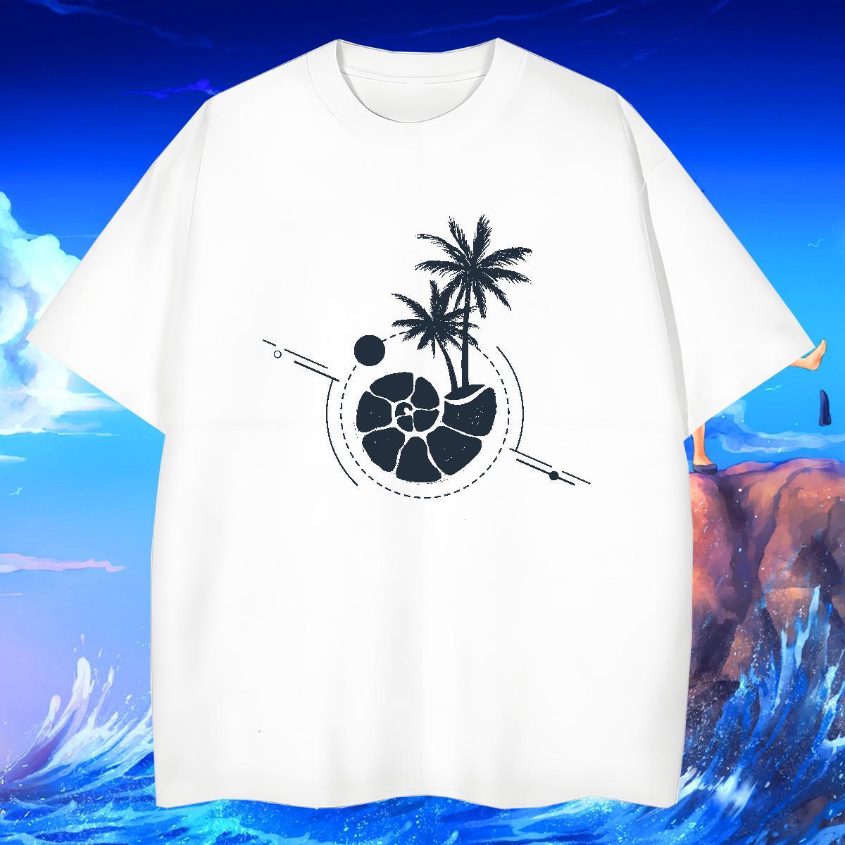 Cool Men Clothes T-Shirt 230g Cotton Street tree Anime O Neck Short Sleeves Designer Fashion T Shirt For Man Top Tees