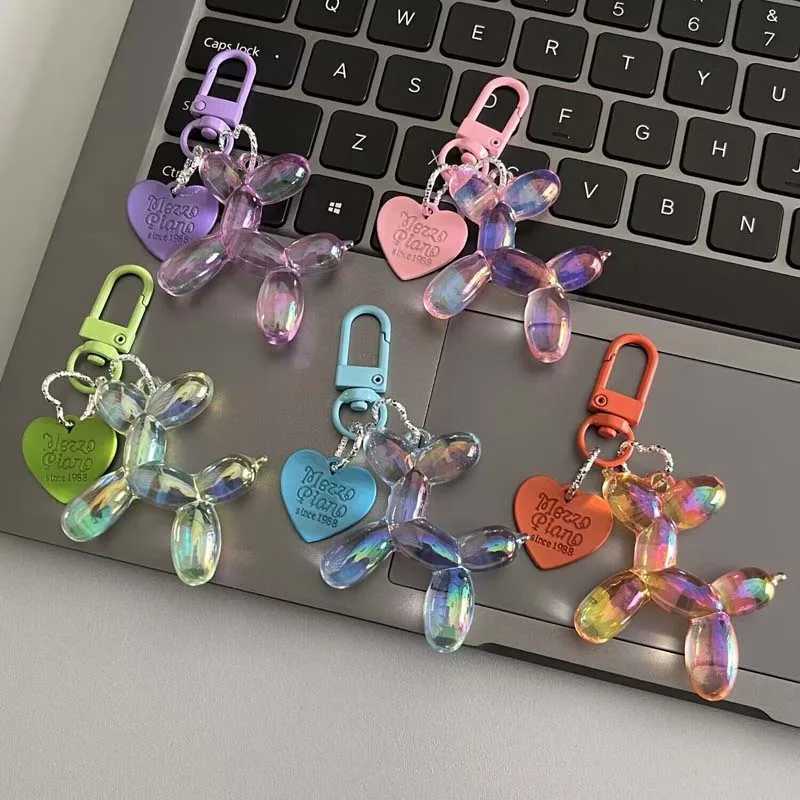 New Candy Color Balloon Dog Keychain for Girls Creative Balloon Dog Phone Chain Key Buckle Accessories Bag Pendant ToysL240729