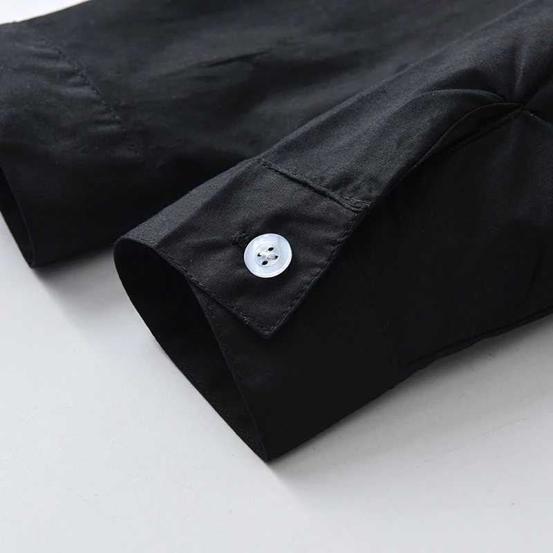 Spring and autumn baby boy shirt black long sleeved lapel cardigan casual childrens shirt mens clothing mens clothing mens clothing mens clothingW2407
