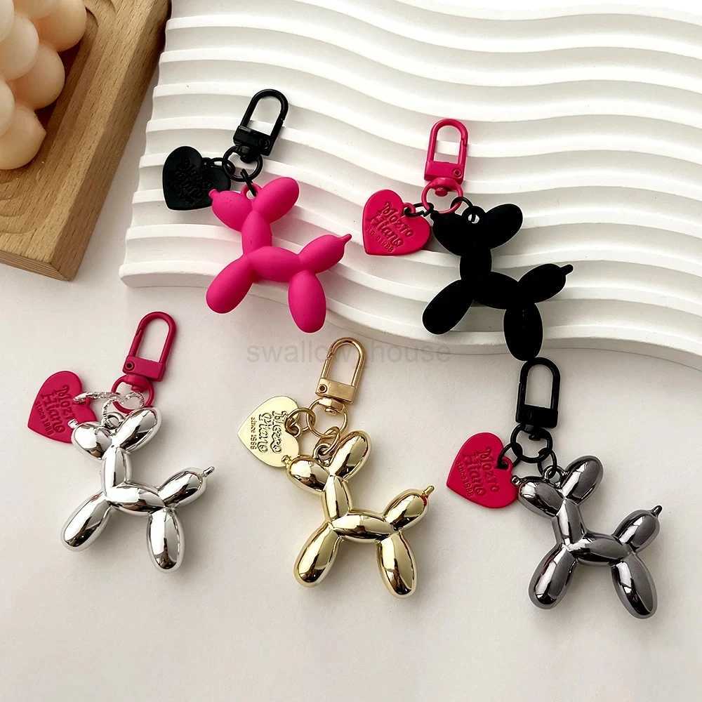 Cute Acrylic Cartoon Balloon Dog Keychains for Women Y2k Bag Pendant Couple Car Key Chains Jewelry Gift Decoration AccessoriesL240729