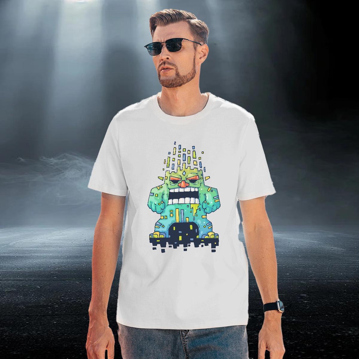 Classic Tshirts 230g Pure Cotton Outdoor ET Anime Print Breathable Short Sleeve Fashion Design Men T Shirts Wear