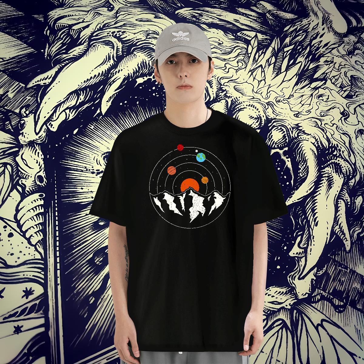 Cool Design Men Tshirts 230g 100% Cotton Sports Casual ET Oversized 4XL Round Neck Short Sleeve New Mens T Shirts Tops