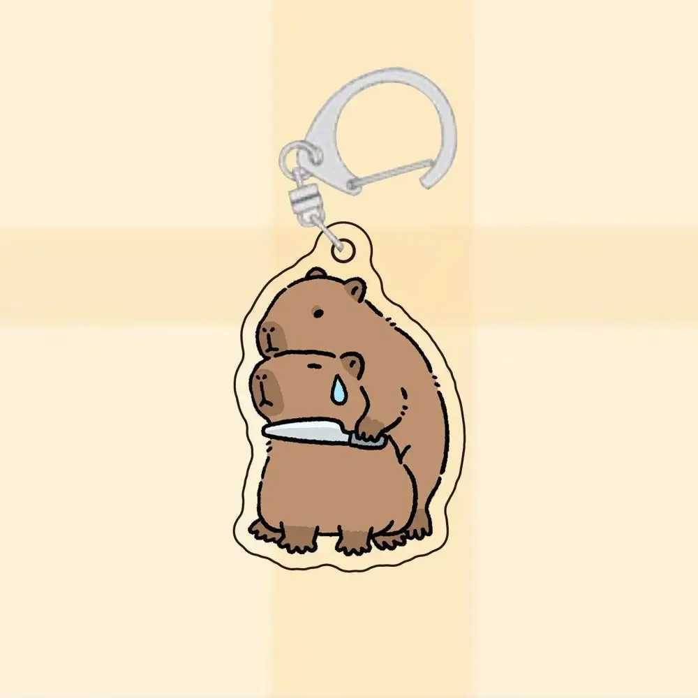 Hot Sale Cute Cartoon Capybara Acrylic Keychain Pendant Backpack Car Bag Key Ring Decor Friend GiftL240729
