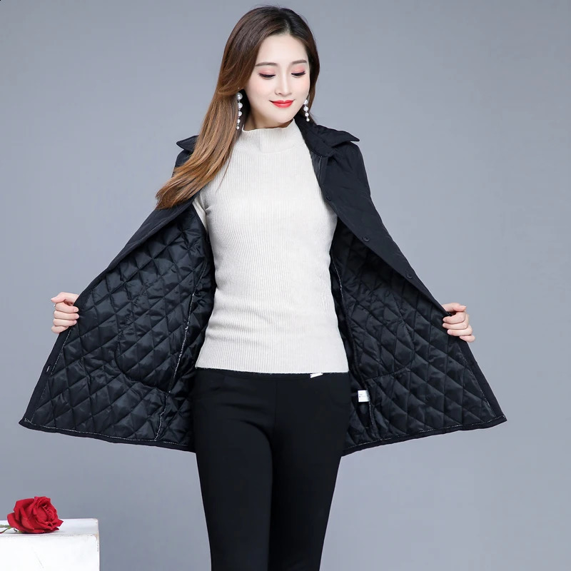 Autumn winter Warm thin quilted jacket Long-sleeved Jacket Parkas middle age women cotton-padded tops mother Cotton coat 240729