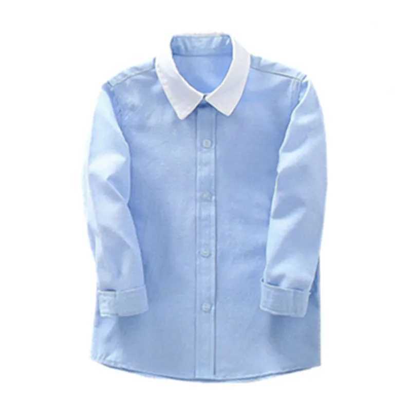 2-16 year old childrens party shirt baby clothing school uniform boys shirt blue patch work long sleeved shirt childrens topW240729