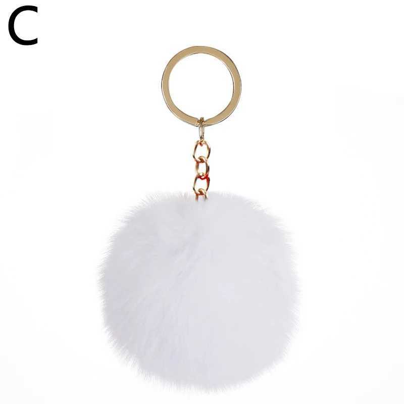 Fluffy Keyrings Soft Plush Charm Buckle Faux Colorful Rabbit Pompom Keychain Ball for Women and Girls Bag Pendant Jewelry DIYL240729