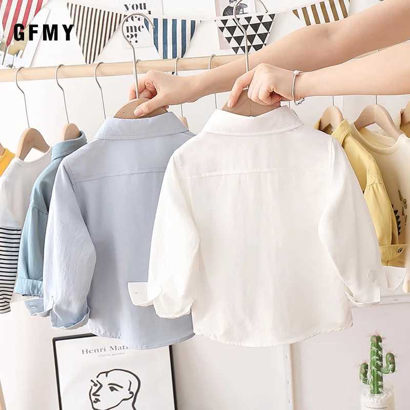 GFMY Boys Shirt 2021 Autumn New Cotton Long Sleeve Casual Shirt Baby Boys Cartoon Dinosaur Embroidery Shirt Childrens ClothingW240729