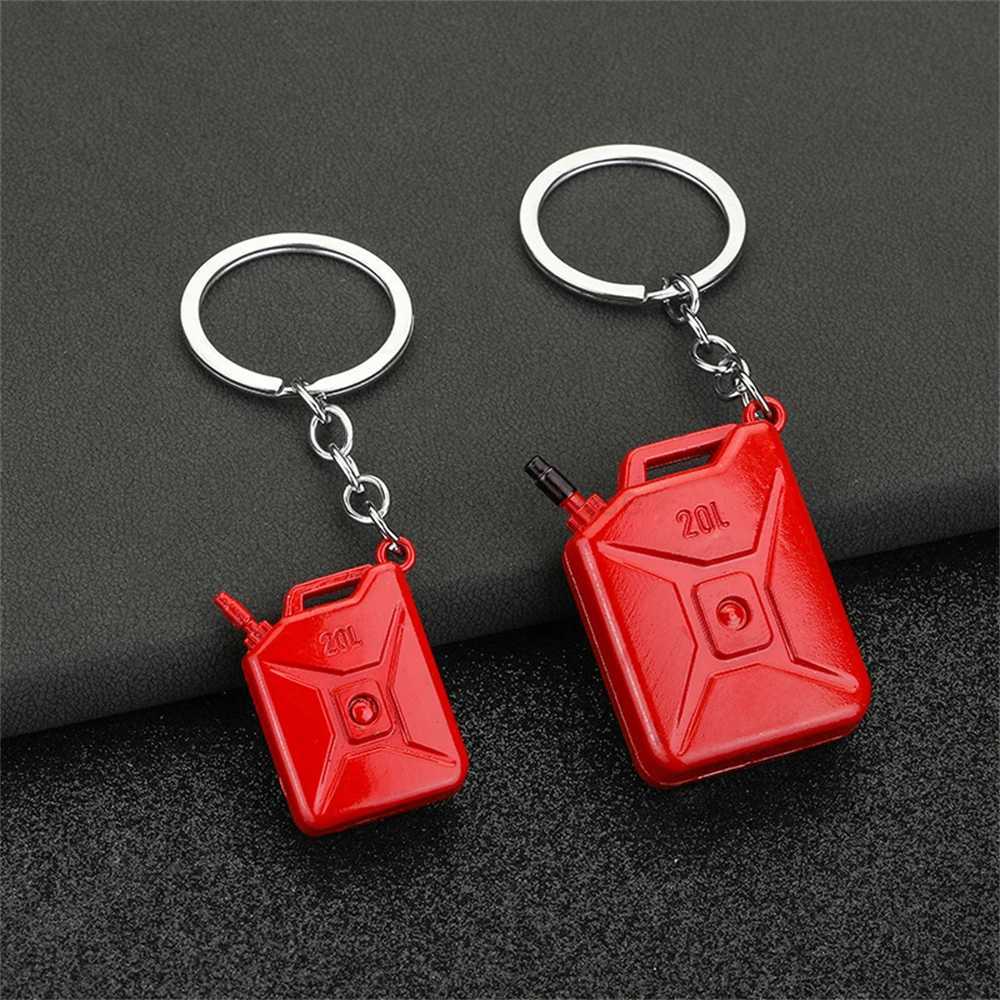 Funny Mini Red Gasoline Bucket Pendant Keychain Creative Oil Barrel Spray Charms Keyrings For Men Accessories Motorcycling GiftL240729