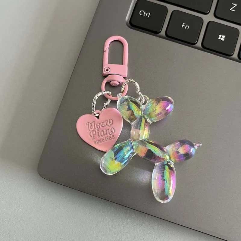 New Candy Color Balloon Dog Keychain for Girls Creative Balloon Dog Phone Chain Key Buckle Accessories Bag Pendant ToysL240729