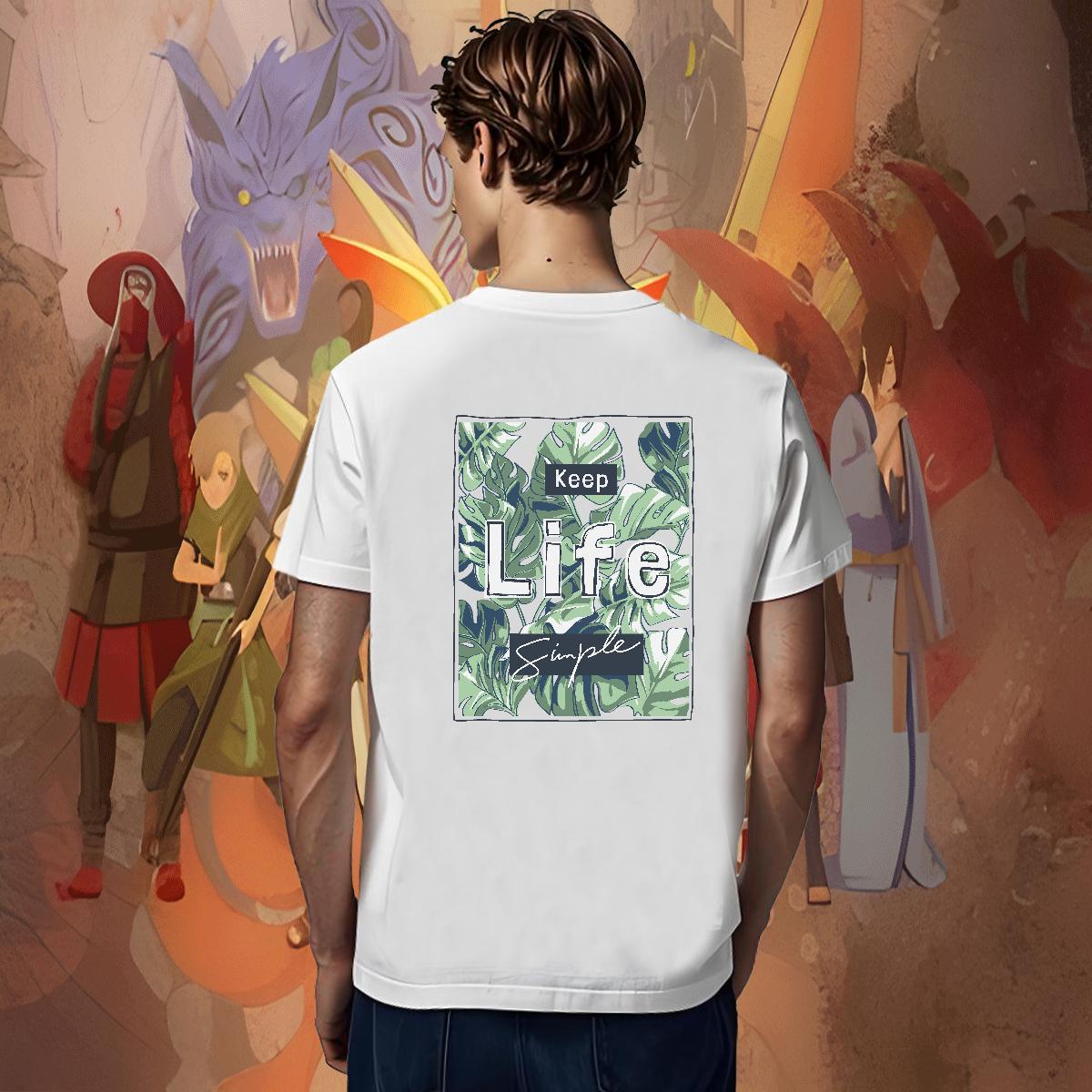Popular Men Clothes T-Shirt 230g 100% Cotton Daily Outfit tree DIY Logo Oversized Round Neck Short Sleeve 2024 Summer T shirt Tee Shirt
