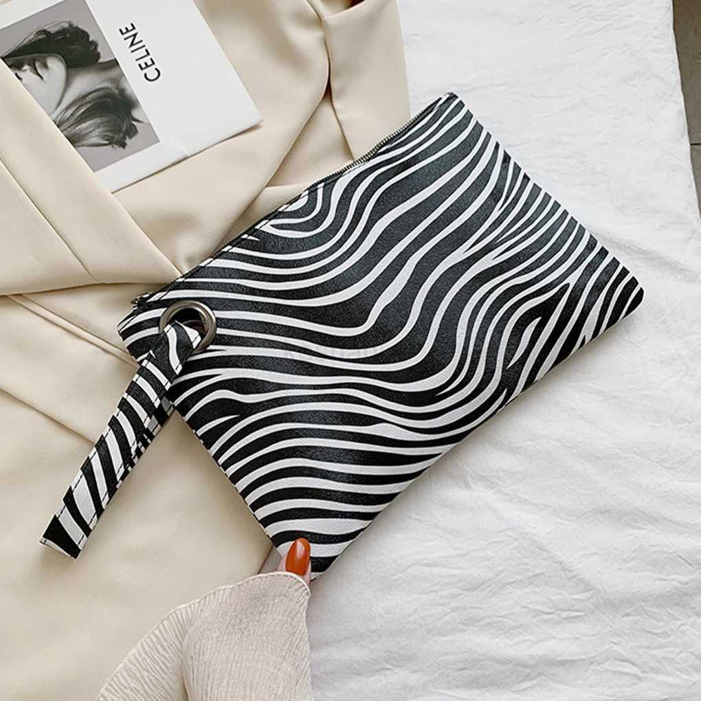 PU Sophisticated Clutches For Women Elegant And Handy Durable Timeless Compact Bags For Women Zebra fine grainXJ240729