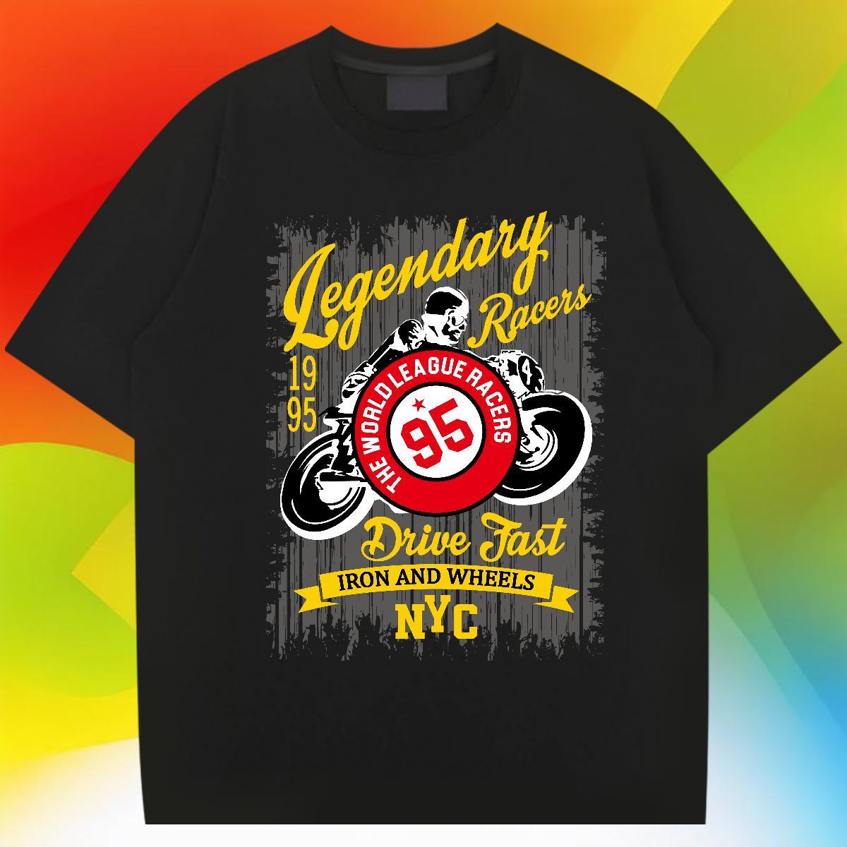 Unisex Mens Tshirts 230g 100% Cotton Street Casual Motorcycle DIY Short Sleeve O-Neck Fashion Casual T-Shirts for Men Clothings