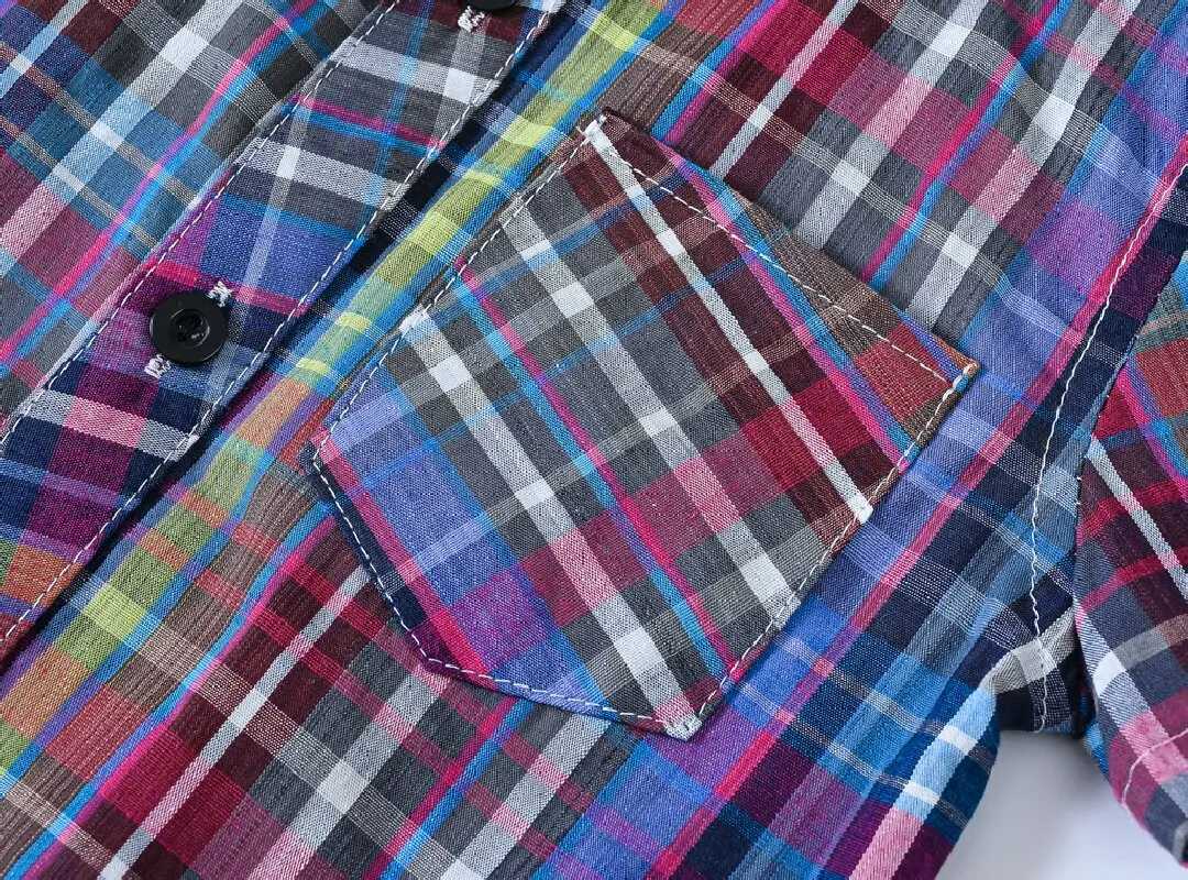 Childrens clothing boys checkered shirt childrens high-qualityW240729