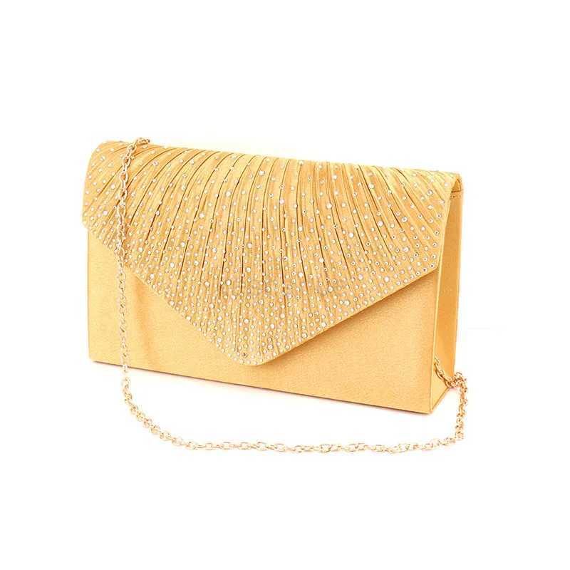 2023 Ladies Evening Clutch Bags Crystal Bling Handbags Wedding Party Envelope Clutch Wallet Fashion Womens Chain Shoulder BagsXJ240729