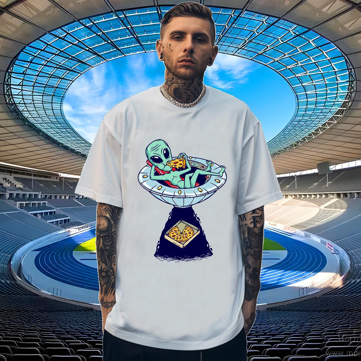 Wholesale Mens Tshirts 230g 100% Cotton Beach ET Custom Printing Crew Neck 2024 DIY T shirt Tops Shirt