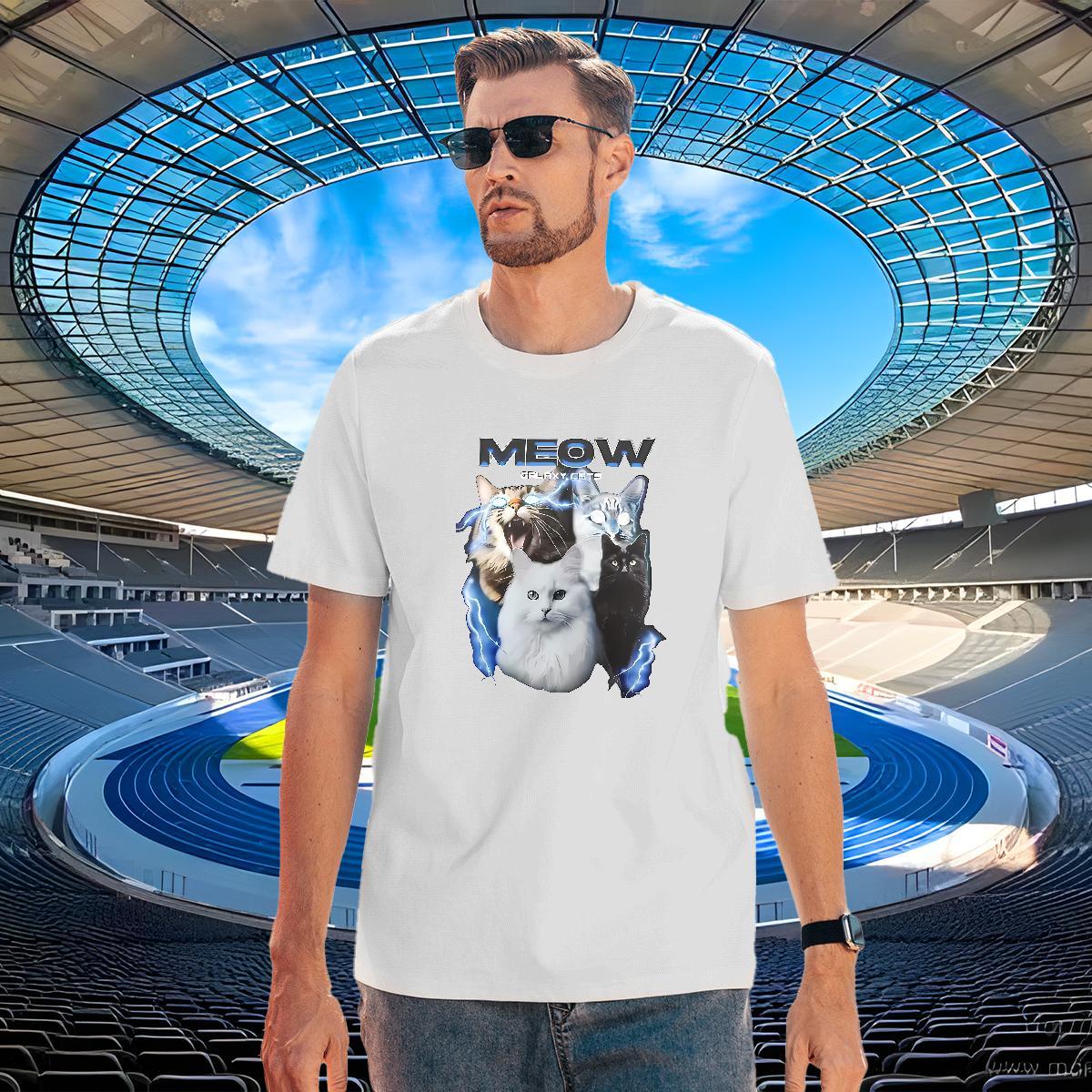 TOP Quality Men Tops Tees 230g Pure Cotton Casual Beach cat Black White Crew Neck Breathable Designer Fashion T Shirts Men Polos