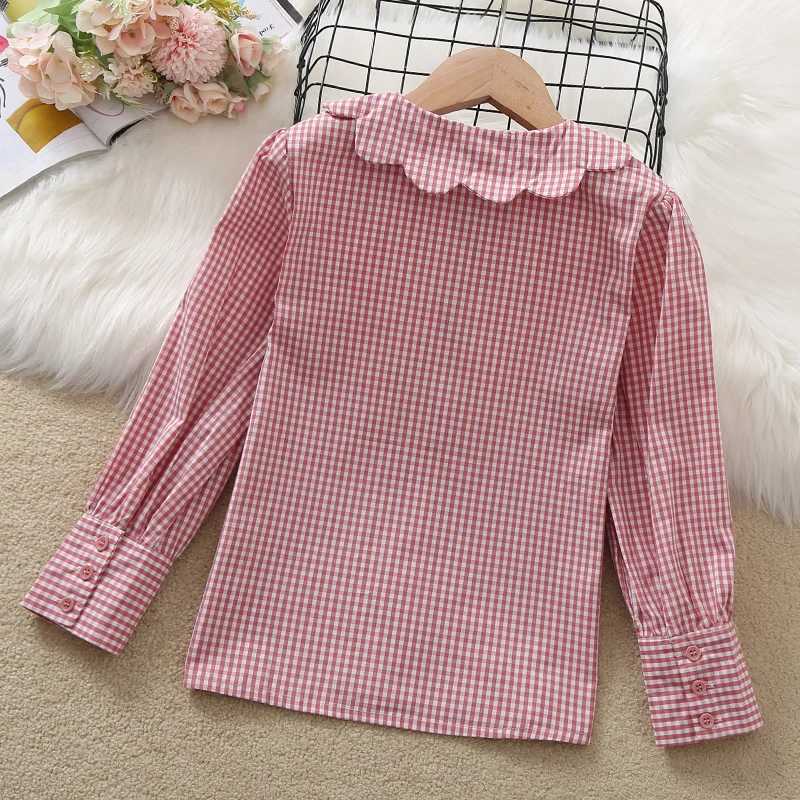 Teenage shirt girl blonde school uniform spring long sleeved cotton dress childrens clothing childrens top 8 10 12 years oldW240729