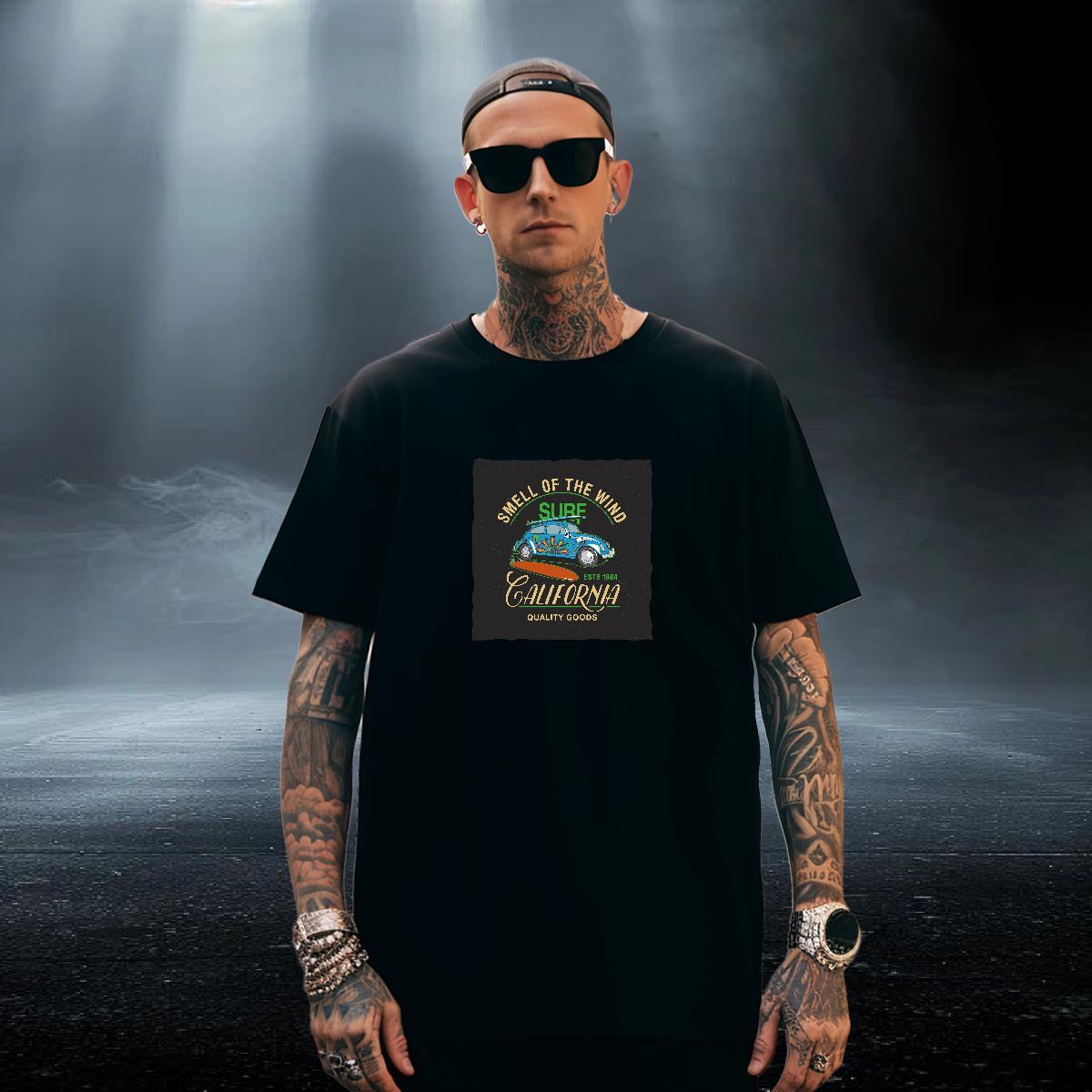 TOP Quality Men Clothes T-Shirt 230g 100% Cotton Sports Casual car Anime Crew Neck Designer Fashion T Shirt For Man Tees