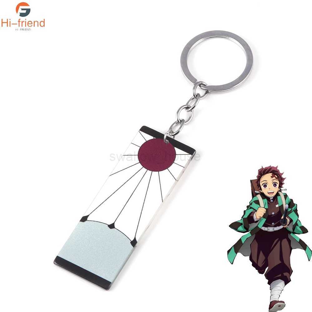 Anime Demon Slayer Keychain Kamado Tanjirou Acrylic Fashion Trend Key Ring For Earring For Women Men Gift Decoration Car JewelryL240729