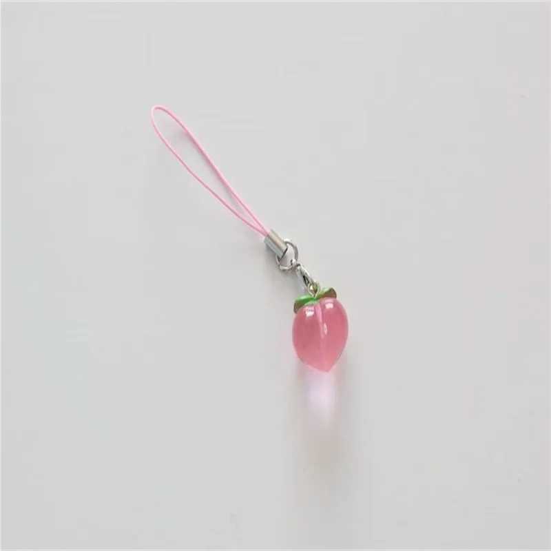 Clear Peach Phone Charm Cute Keychains Transparent Pink Jelly Fruit Aesthetic Gift Accessories y2k Harajuku strap string kawaiiL240729