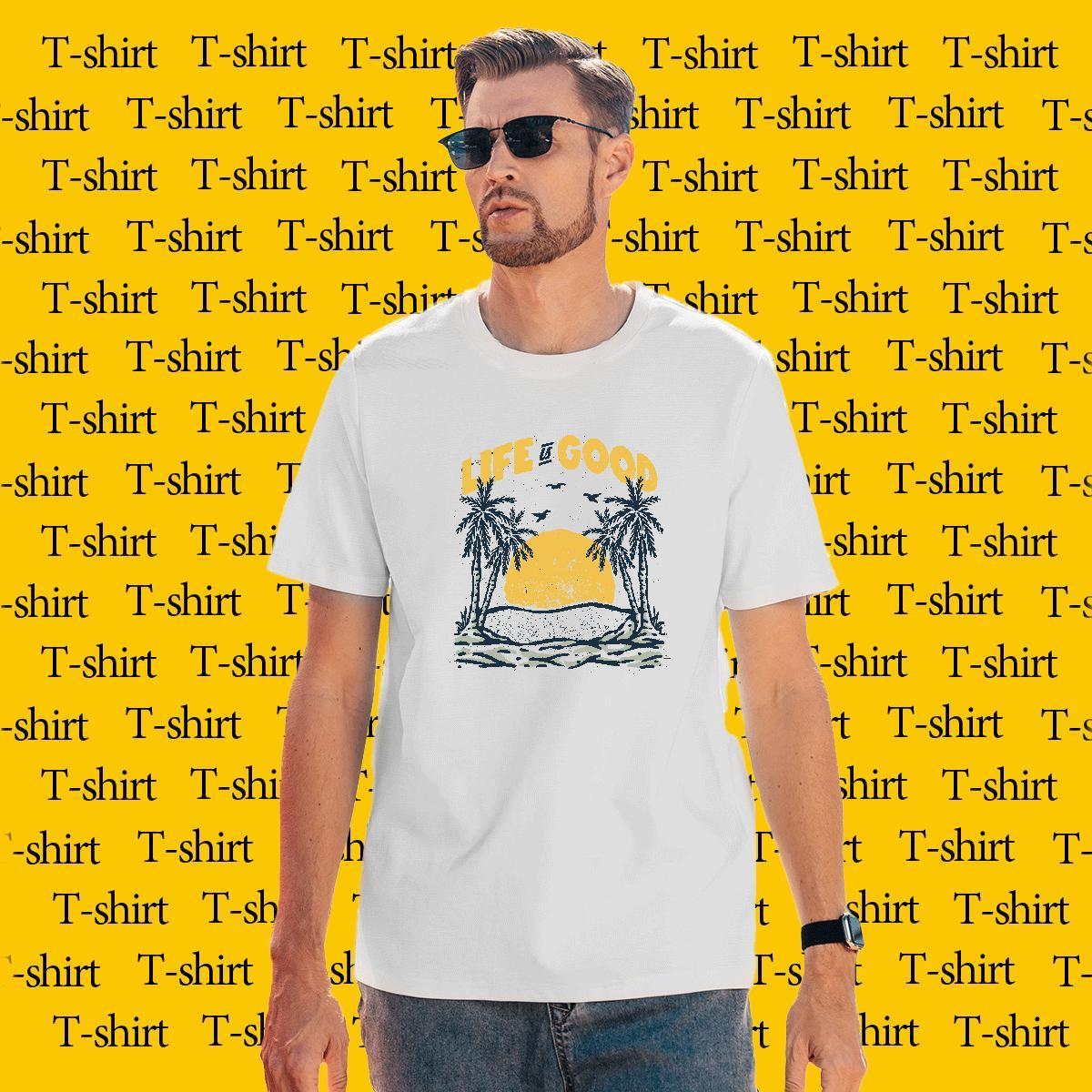 Cool Design Men Tshirts 230g Pure Cotton Daily Outfit sun Cartoon Printing L-4XL Crew Neck Breathable 2024 New T Shirts Men Top Tees