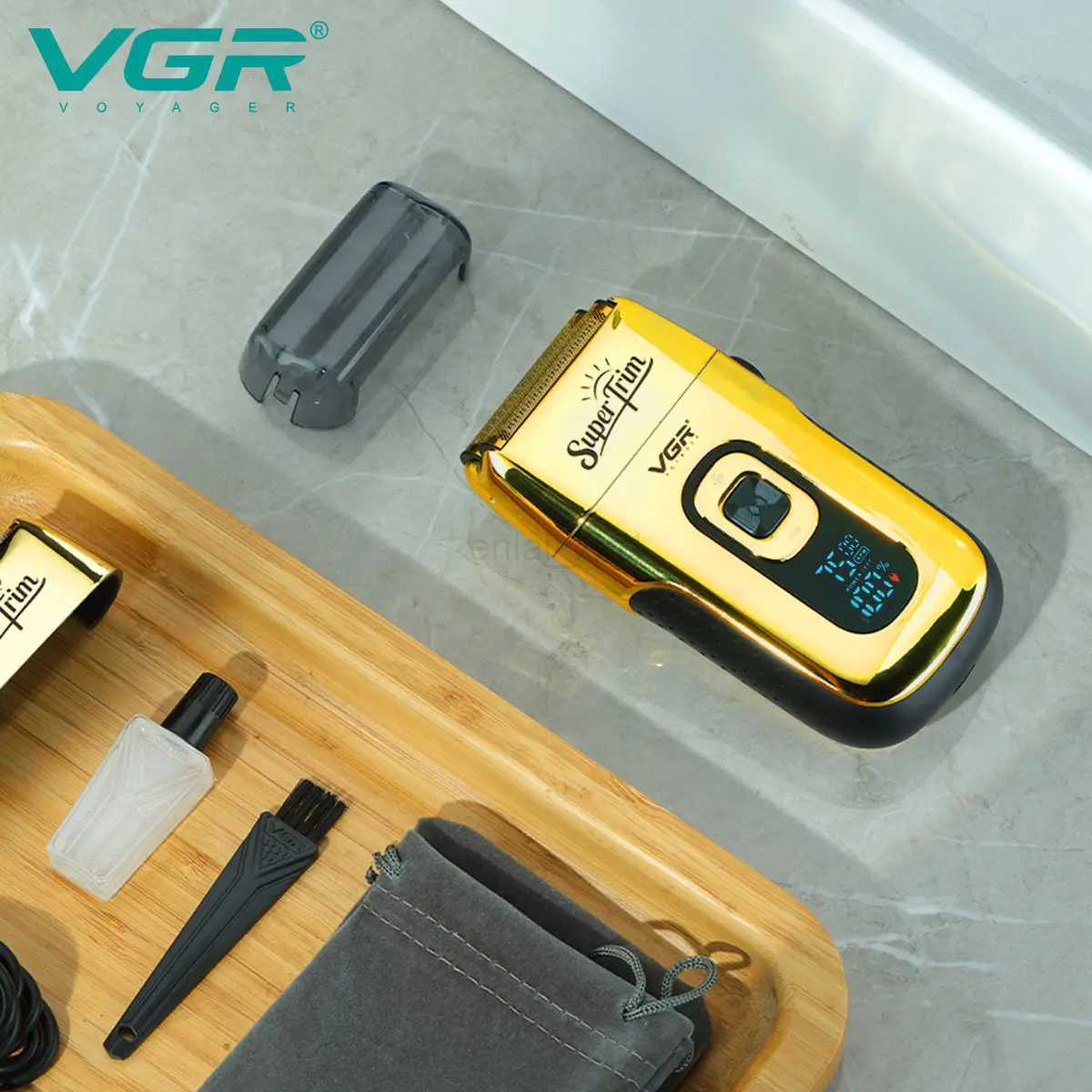VGR V-332 Professional Metal Electric Beard Razor Trimmer Rechargeable Cordless Metal Twin Blade Foil Shaver For MenY240729 - view 5