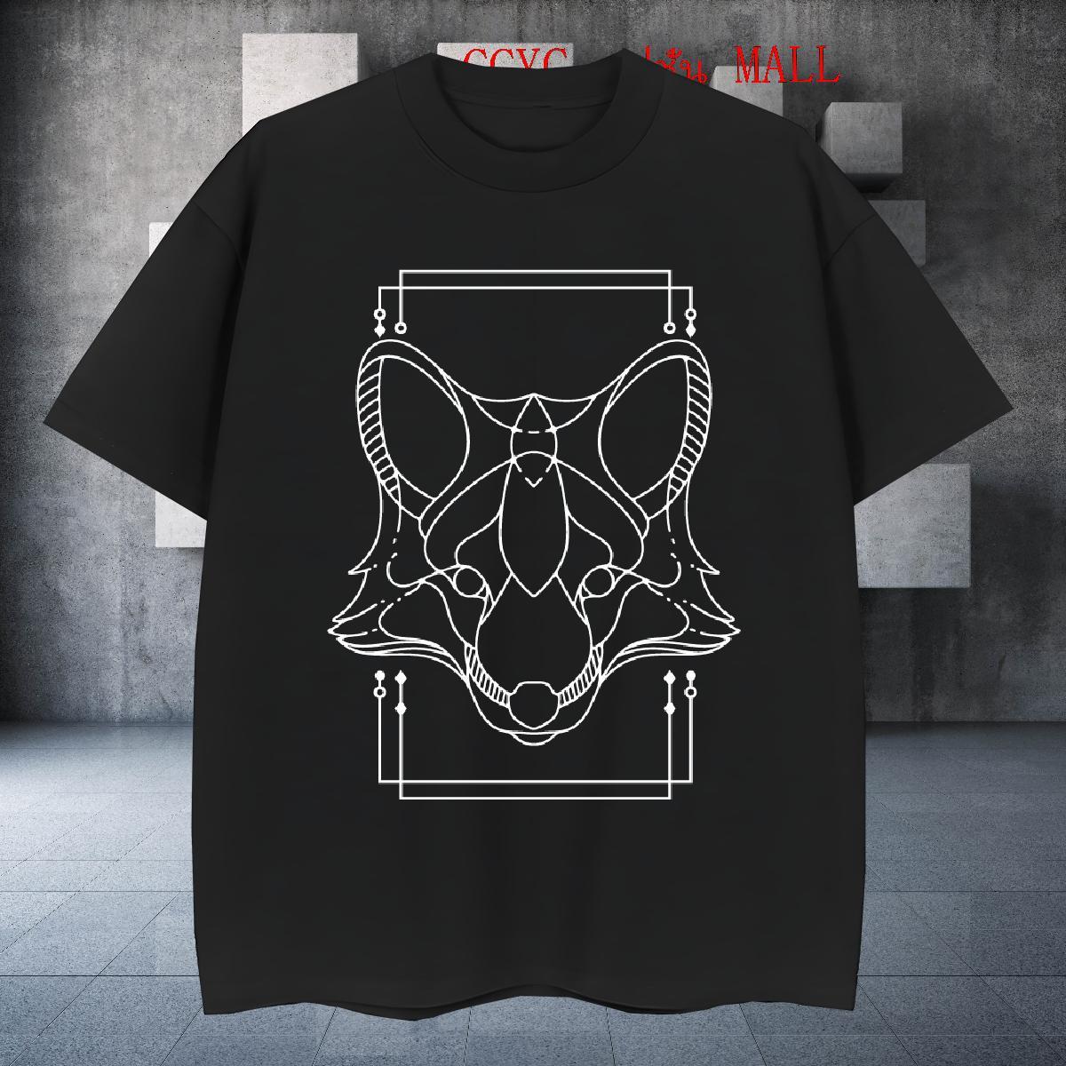 Loose Couples T Shirts 100% Cotton 230g Summer Casual wolf Custom Print Plus Size O-Neck Short Sleeve Fashion Casual T-Shirts Clothes