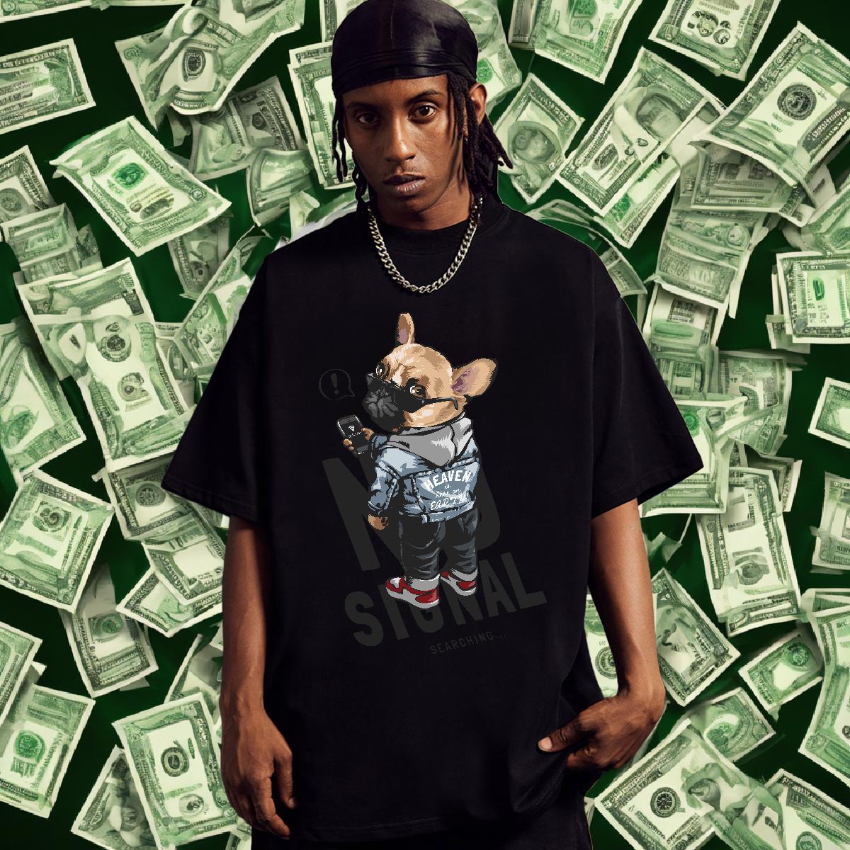 Wholesale Men Clothes T-Shirt 100% Cotton 230g Anime Printing Street dog Custom Print Plus Size Round Neck Short Sleeve Fashion Designer Mens T Shirts