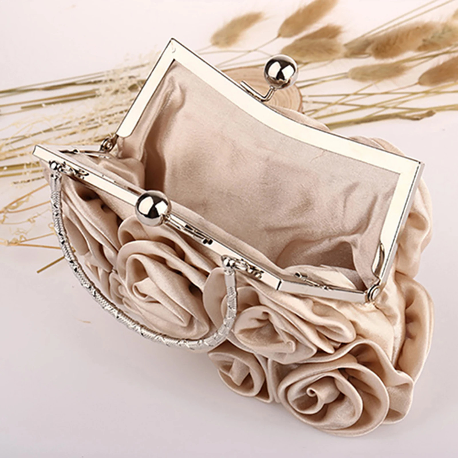 Handbag Womens Tote Bag Rose Flower Pattern Clutch Bags Evening Party Bridal bags for women bolsa feminina bolso mujer 240729