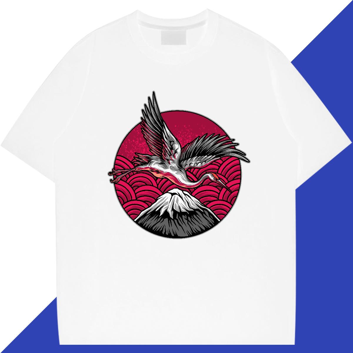 Loose Fit Men Tops Tees 100% Cotton 230g Beach eagle Graphic O-Neck Short Sleeve 2024 DIY T-Shirts Top Tees