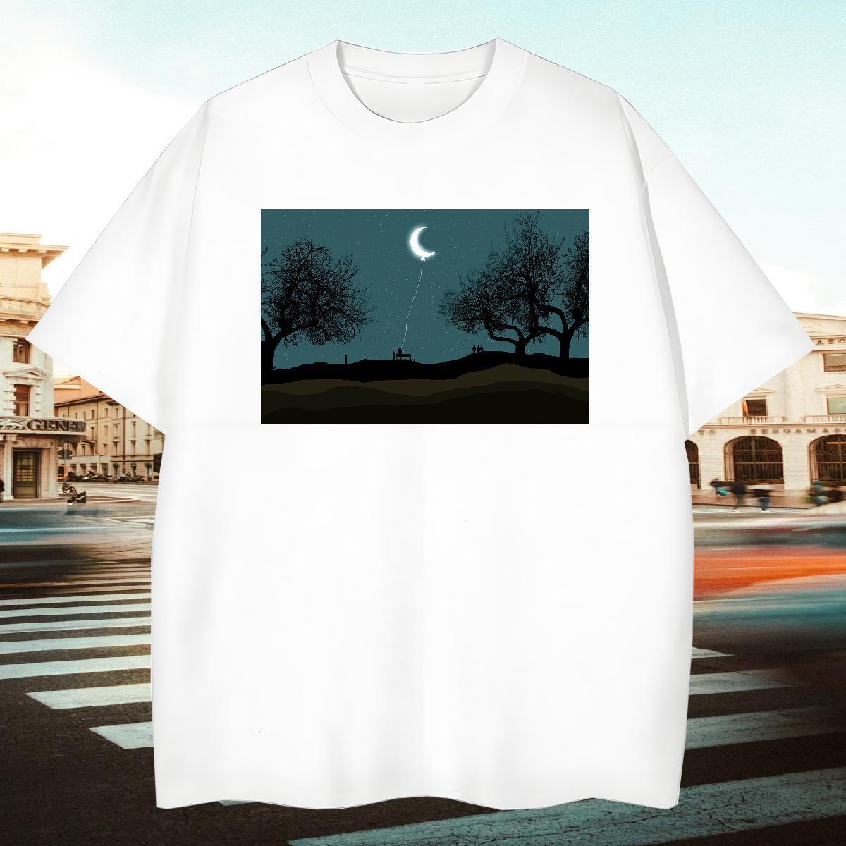 Classic Tshirt for Man Woman 230g 100% Cotton Street tree Asian Size Short Sleeve Soft Classic Casual T Shirts Men Tops Tees