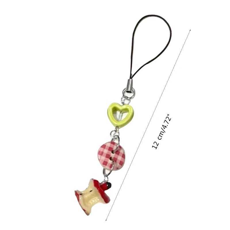 Fashion Fruit Keyring Keychain Button Hollow Heart Keyring Apples Keyring ButtonJewelry BackpackL240729