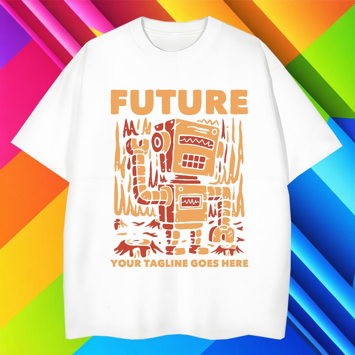 Popular Couples T Shirts 230g 100% Cotton Sport robot DIY Printed O-Neck Short Sleeve Brand Mens T Shirts Tees Shirts