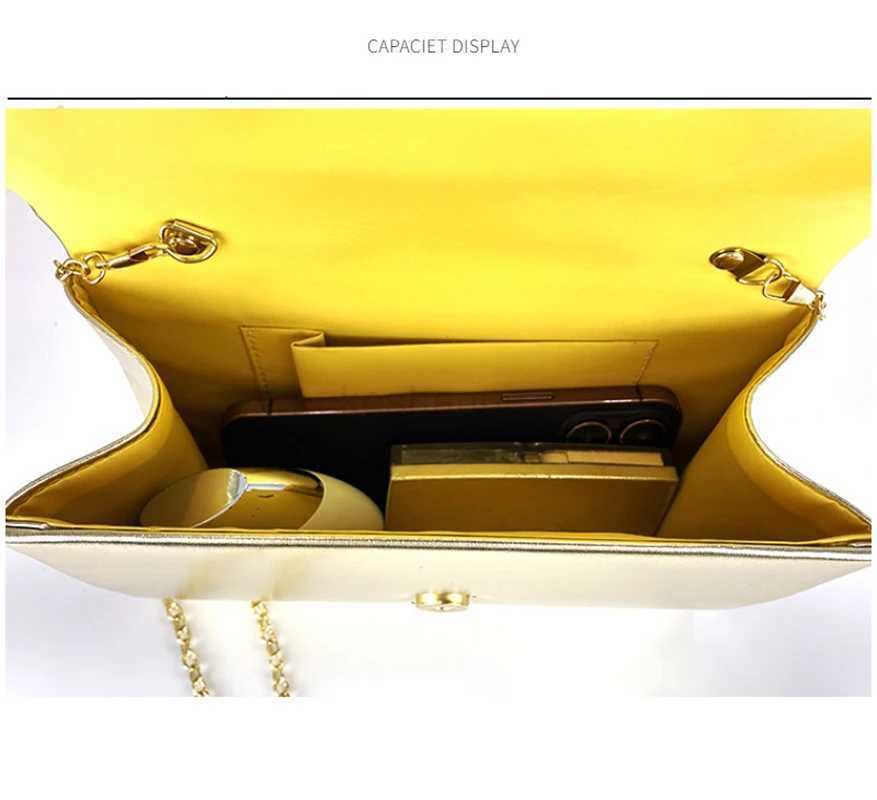 Luxury Design Womens Evening Bag Ladies Day Clutch Envelope Handbag Daily Clutch Wedding Party Bling Gold Chain Crossbody BagXJ240729