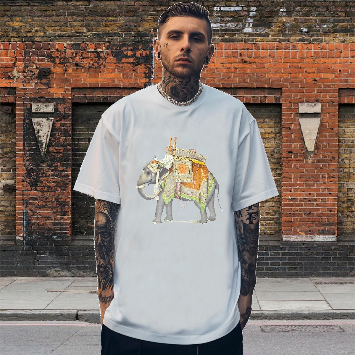 Designer Men Clothes T-Shirt 230g Pure Cotton Street wear Hip Hop elephant Skull Breathable Short Sleeve New Arrival Mens T Shirts Polos