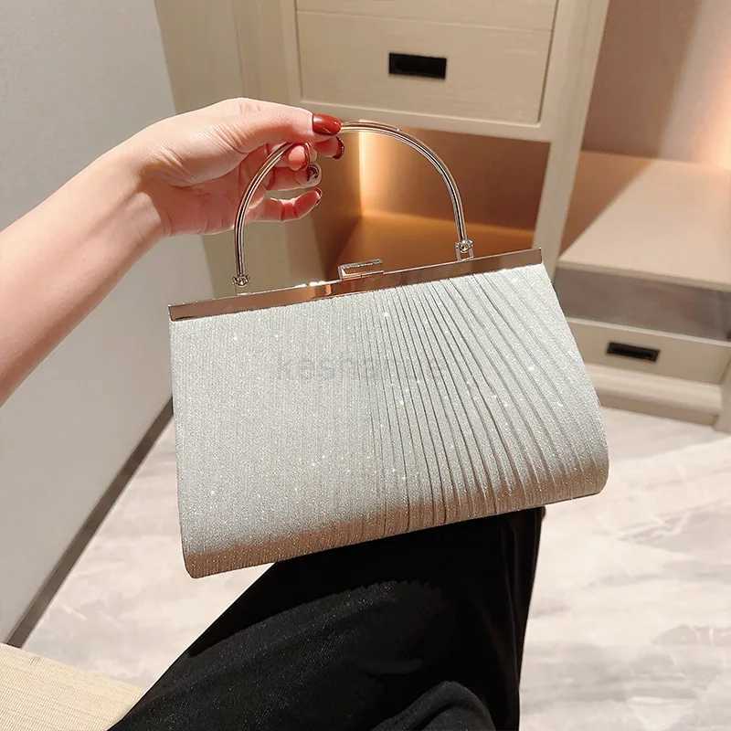 Women Glitter Handbag Luxury Apricot Evening Clutch Bag Party Chain Shoulder Bag Female Wedding Dinner Purse Silver Bag ZD01XJ240729
