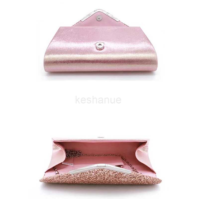 Women Clutch Glitter Sequins Evening Party Handbag Portable Black Gold Silver Pink Wedding Clutch Purse Envelope ClutchXJ240729