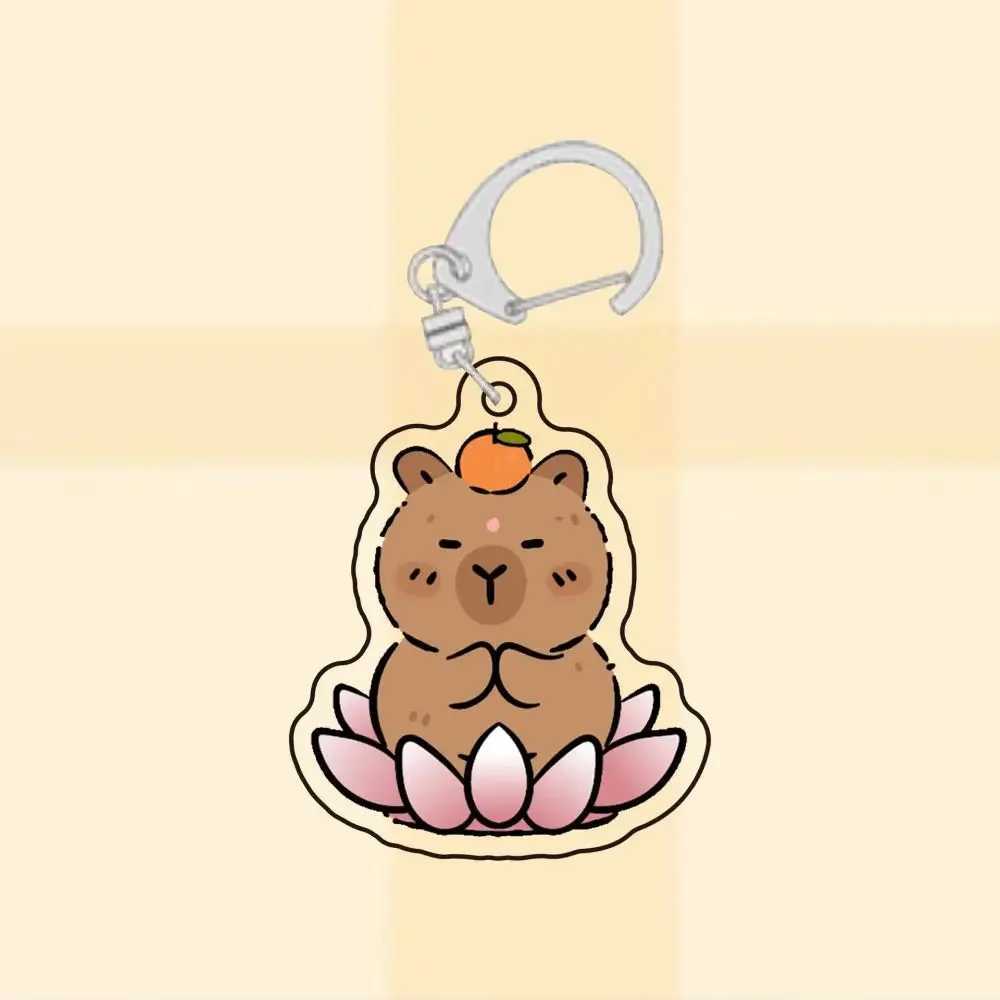 Hot Sale Cute Cartoon Capybara Acrylic Keychain Pendant Backpack Car Bag Key Ring Decor Friend GiftL240729