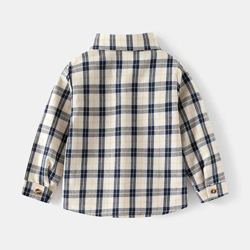 Boys long sleeved plain shirt boys thin lapel topW240729