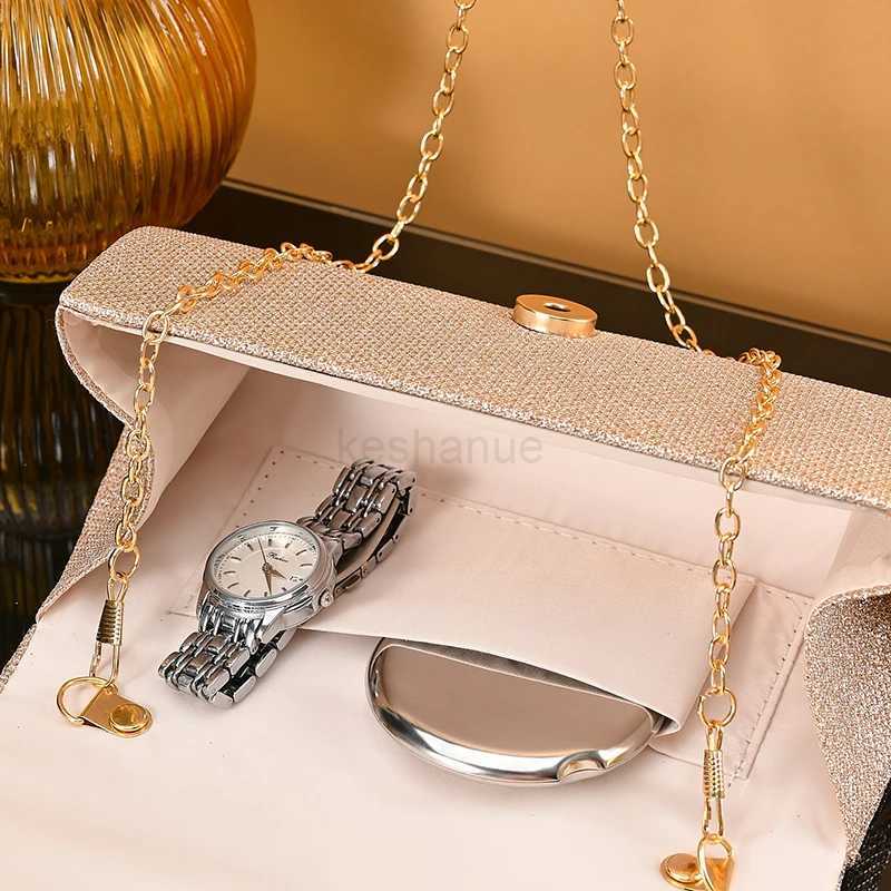Wedding Bride Dinner Purse for Women Banquet Silver Clutch Bag Fashion Ladies Shinny Rhinestone Evening BagXJ240729