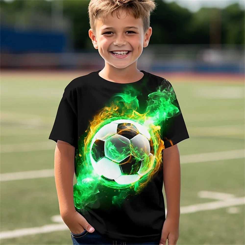 T-shirts Childrens Clothing Football Uniform Girls Clothes 2 to 8 Years Round Neck Baby Short Sleeves Soccer Boy Children Summer ClothesL24729