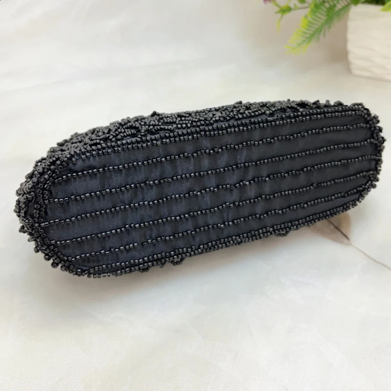 Vintage Beaded Sequin Pearl Clutch Handbag for Women Wedding Bridal Prom Party Purse with Top Handle Shoulder Messenger Bag 240729