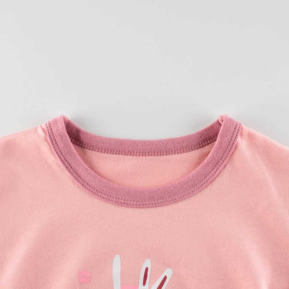T-shirts 1-9T Summer Girls T Shirt Toddler Kid Tshirt Baby Clothes Short Sleeve Basic Top Infant Cute Sweet Cotton OutfitL24729