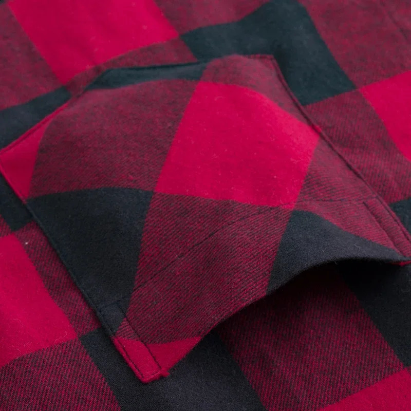 Mens Plaid Brushed Flannel Long Sleeve Shirts Single Pocket Comfortable Casual Cotton Fashion Slim Fit Button Down Shirts Clothe 240729