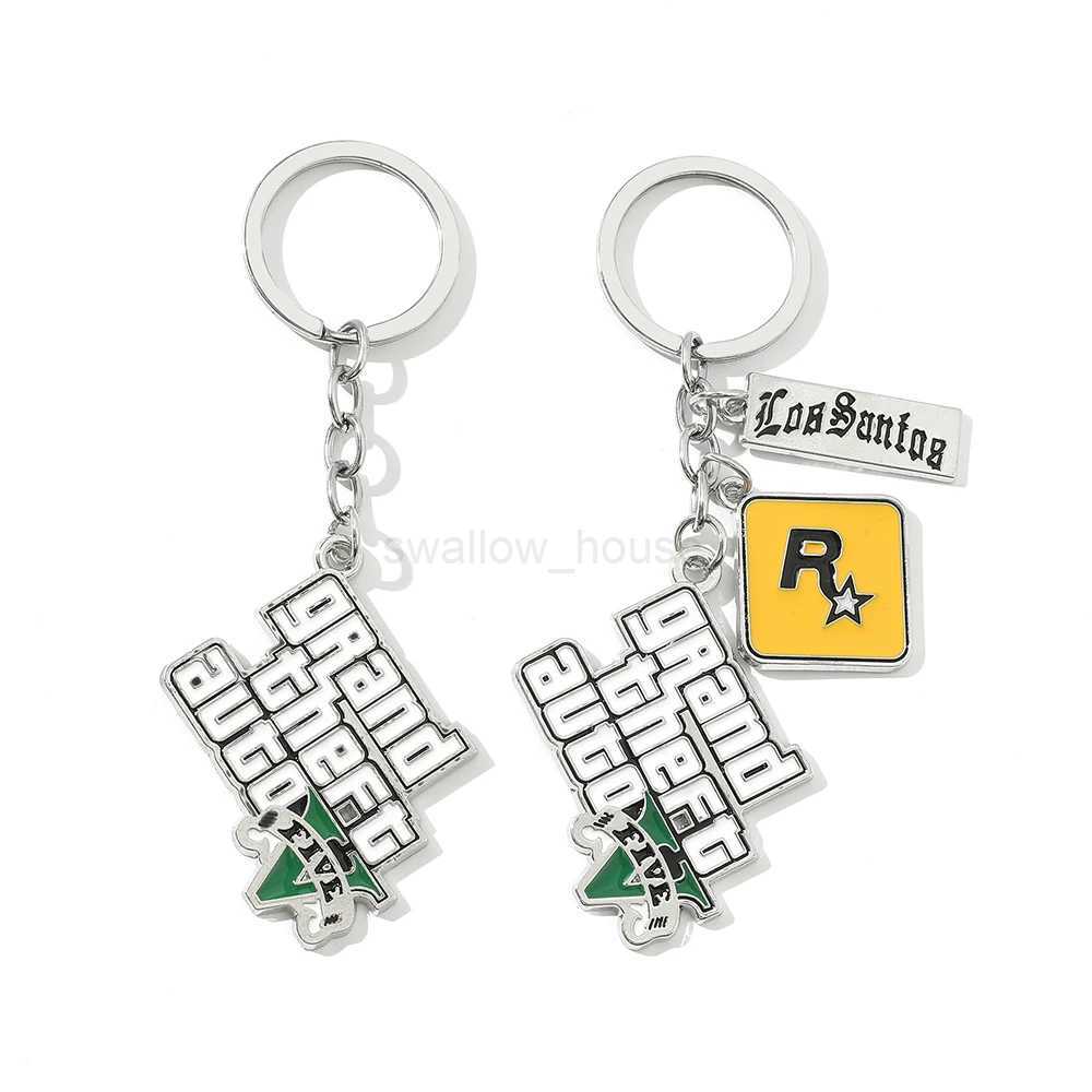 Muti-Pendant Key Holder PS4 Xbox PC Keyfob Game GTA V Grand Theft Auto 5 Keychain For Fans Key Chains Key Ring llaverosL240729