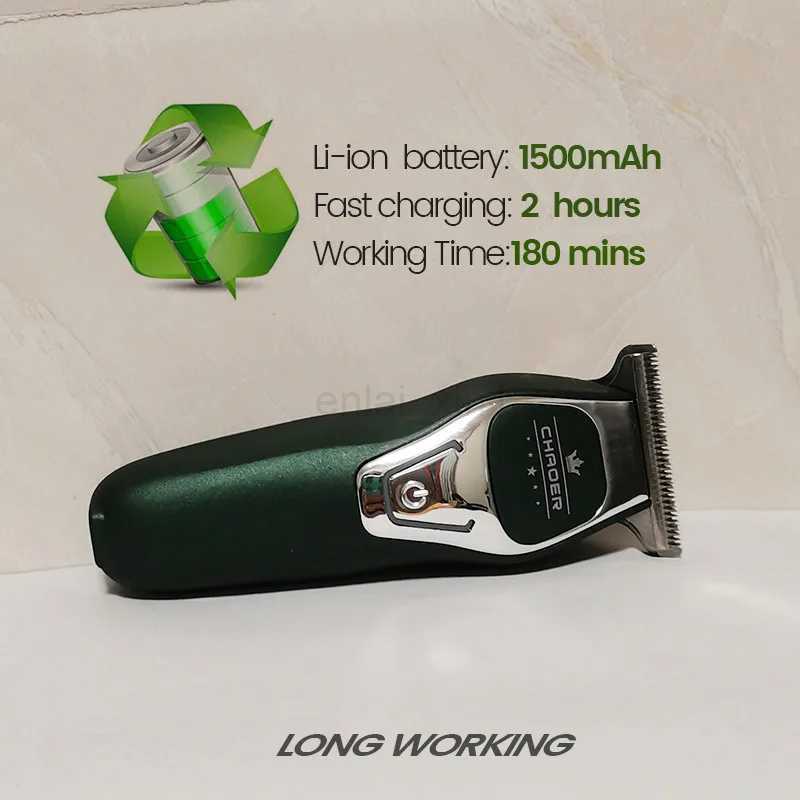 CHAOER Powerful Professional Hair Trimmer Men 0 MM T Blade Electric Clipper Rechargeable Barber Haircut ShaverY240729 - view 5