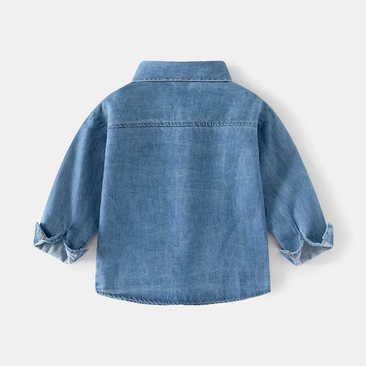 Spring 2019 childrens casual denim clothing childrens preschool school style long sleeved shirt boys birthday gift clothingW240729